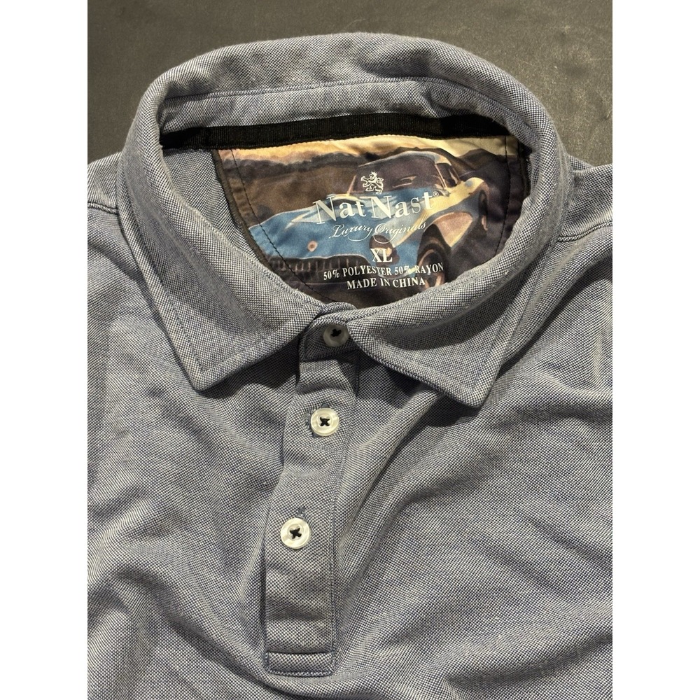 Nat Nast Luxury Originals Men's Blue Short Sleeve Polo Shirt XL - Picture 3 of 11